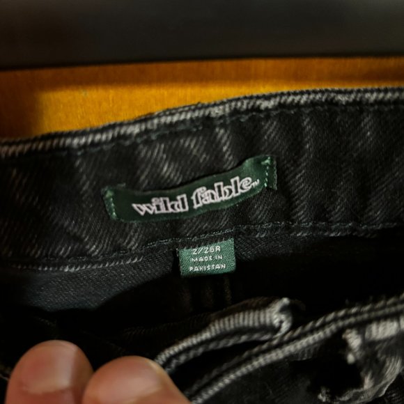 Wild Fable Black Denim Highest Rise Mom‎ Shorts - Picture 6 of 11